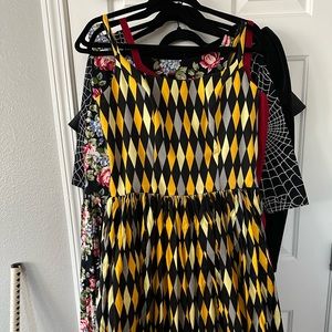 Pinup Girl Clothing Harlequin print swing dress